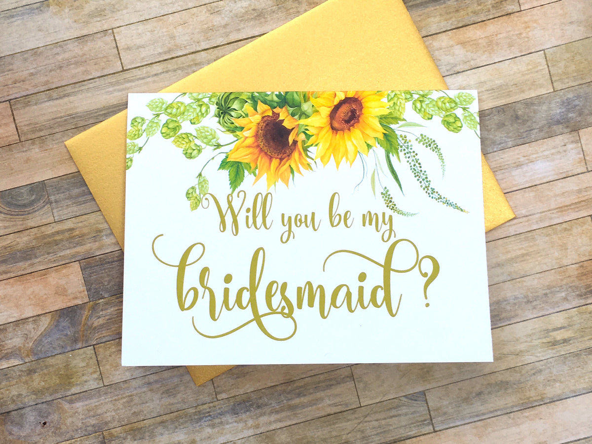 Find the top Sunflower Will You Be My Bridesmaid Proposal Card ...